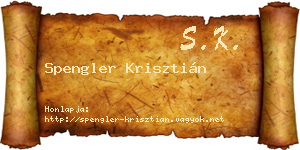 Spengler Krisztián névjegykártya